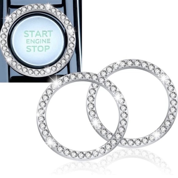 NWT Four Crystal Key Ignition Push Start Stop On Off Radio Volume Button Ring - Picture 2 of 7